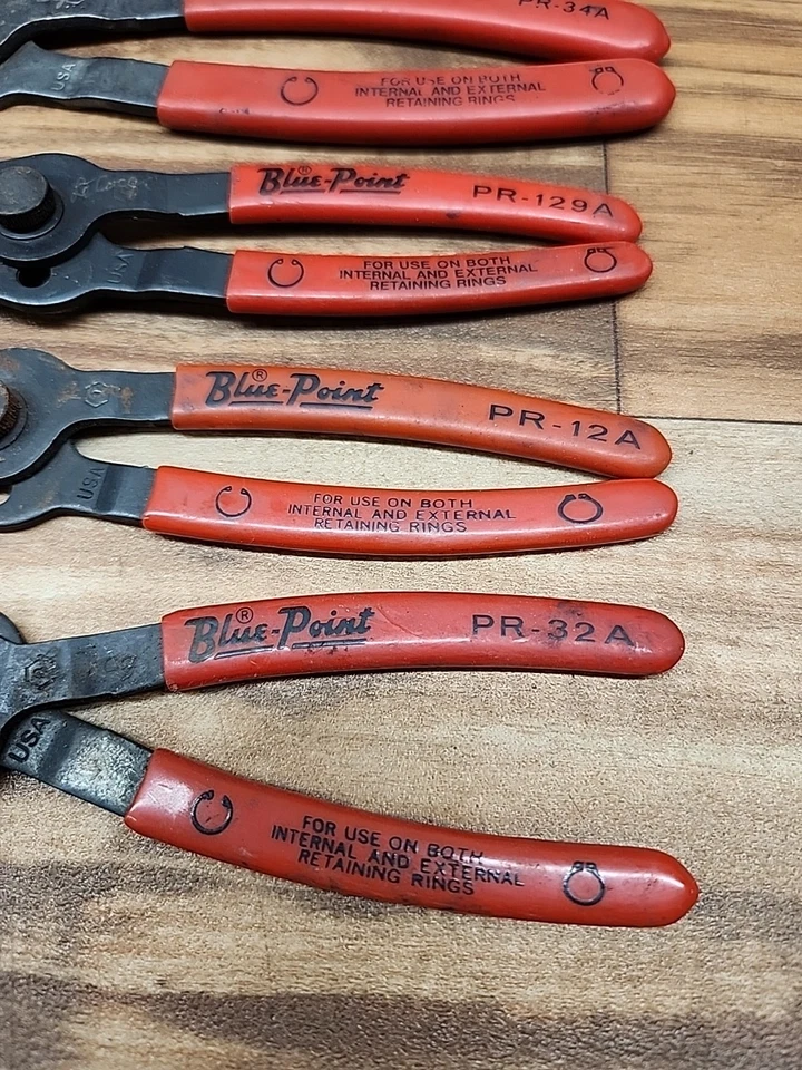 (5) Juego de alicates de anillo a presión Blue Point PR-34A PR-349A PR-12A PR-32A PR-129A Foto 2 de 4