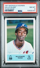 1981 NASHVILLE SOUNDS TEAM ISSUE WILLIE MCGEE PSA 8