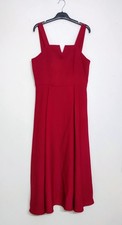 Elegant Long Length Formal Sleeveless Burgundy Dress Lace Up Back Zip Women's S