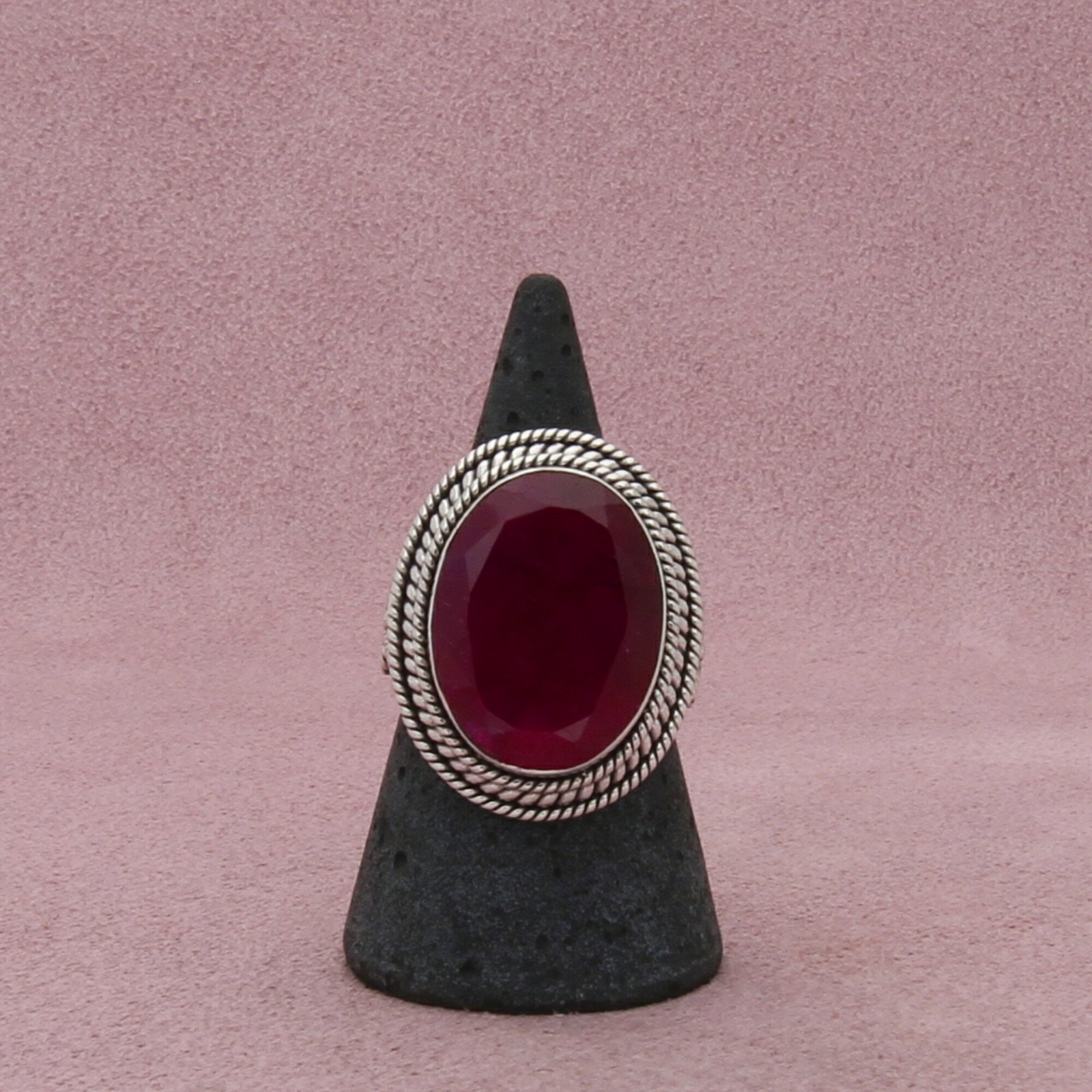 samuel benham sterling silver braided ruby ring s… - image 1