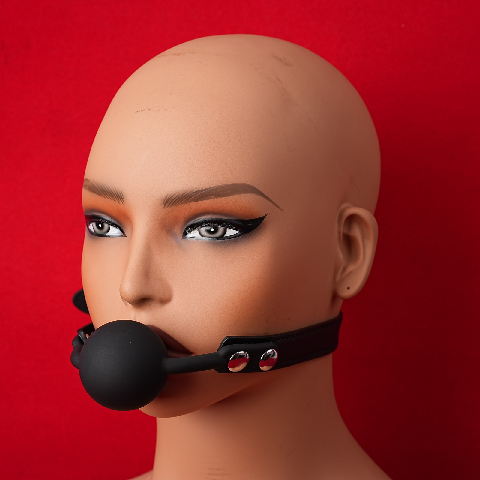 Full Silicone Ball Oral Mouth Gag Adjustable Harness Belt Restraint Roleplay SM