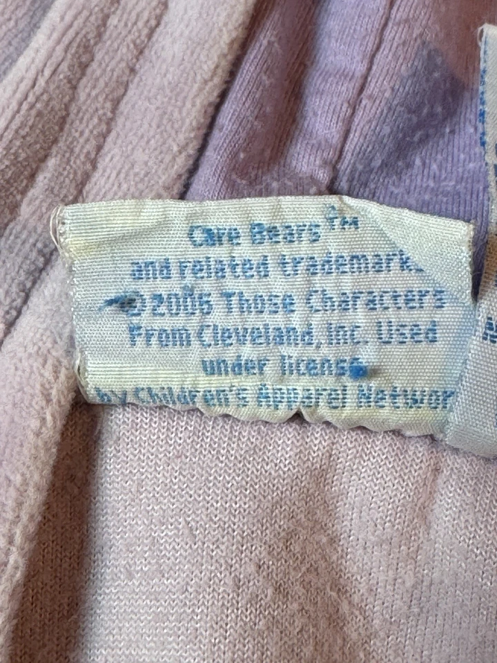 Vintage Care Bears Y2K Zip Up Fleece Hoodie Sweatshirt Size 4T Lavender 2005 - Image 4 of 4