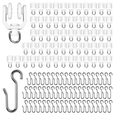 LEONTOOL 60er Pack Gardinenschienen Sets Deckenhalterung Gardinenschienen Haken weiß 