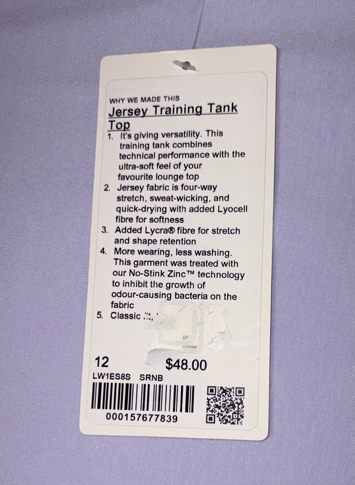 NWT💎LULULEMON💎SIZE 12💎JERSEY TRAINING TANK💎AUTHENTIC💎SERENE BLUE💎RELAXED💎