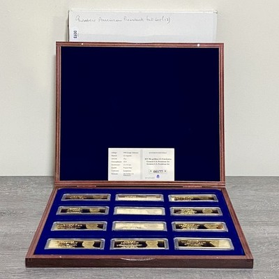 Windsor Mint Greatest American US Presidents Barren Set 24k Cu Gold Plated & Case