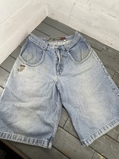 JNCO VINTAGE Shorts Mens 32 Blue Denim Baggy Skater Grunge 90s 45