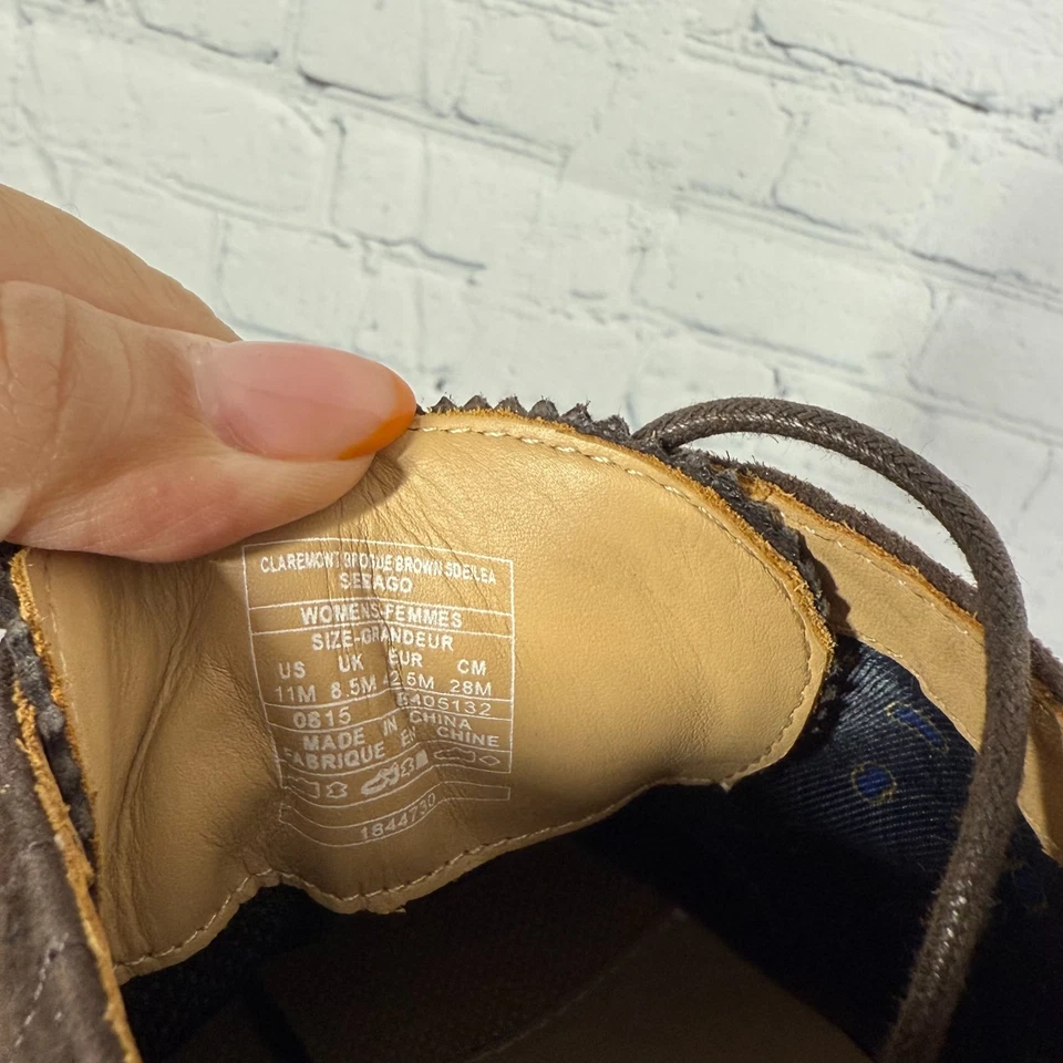 Sebago Brattle Wingtip Oxford Women Size 11D Brown Suede Leather Academia Shoes - Image 3 of 4