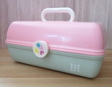 CABOODLES 5626 Makeup Case Cosmetics Organizer Box with Mirror Pink Mint Green
