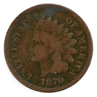1870 Indian Head Cent AG details IHC 1c Penny