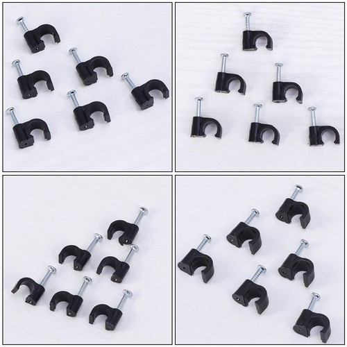 500pcs Plastikkabelklammern Klemmen mit Stahlnagelkabelmanagement -Drahtklammern - 第 12/12 張圖片