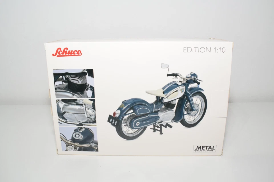 B95 1:10 SCHUCO 45 066 7500 NSU SUPERLUX BLUE MOTOR BIKE MIB - Immagine 4 di 4