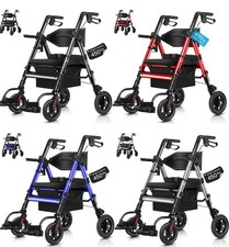 Walker Wheelchair, 2 in 1 Rollator Transport Chair, 10"All Terrain Wheels, 450lb