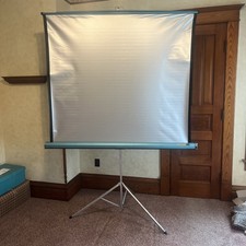 Vintage 54" Wide Da-Lite Wonder-Lite Folding Portable Screen with Stand