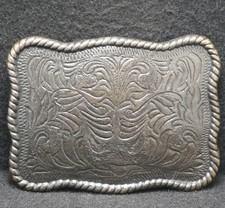 XD29149 COOL VINTAGE 1970s ABSTRACT FLORAL ARTWORK UNISEX FASHION BELT BUCKLE