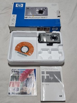 HP Photosmart M417 Digital Camera Original BOX SOFTWARE + MANUALS NO POWER AS IS
