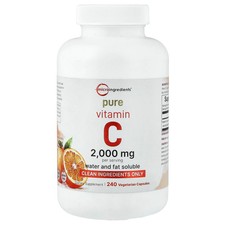 Pure Vitamin C, 240 Vegetarian Capsules 666.66 mg per Capsule 