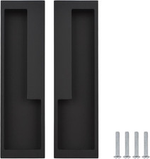 Zinc Alloy Flush Pull Handles, 2Pcs Embedded Sliding Door Handle with Hidden Scr