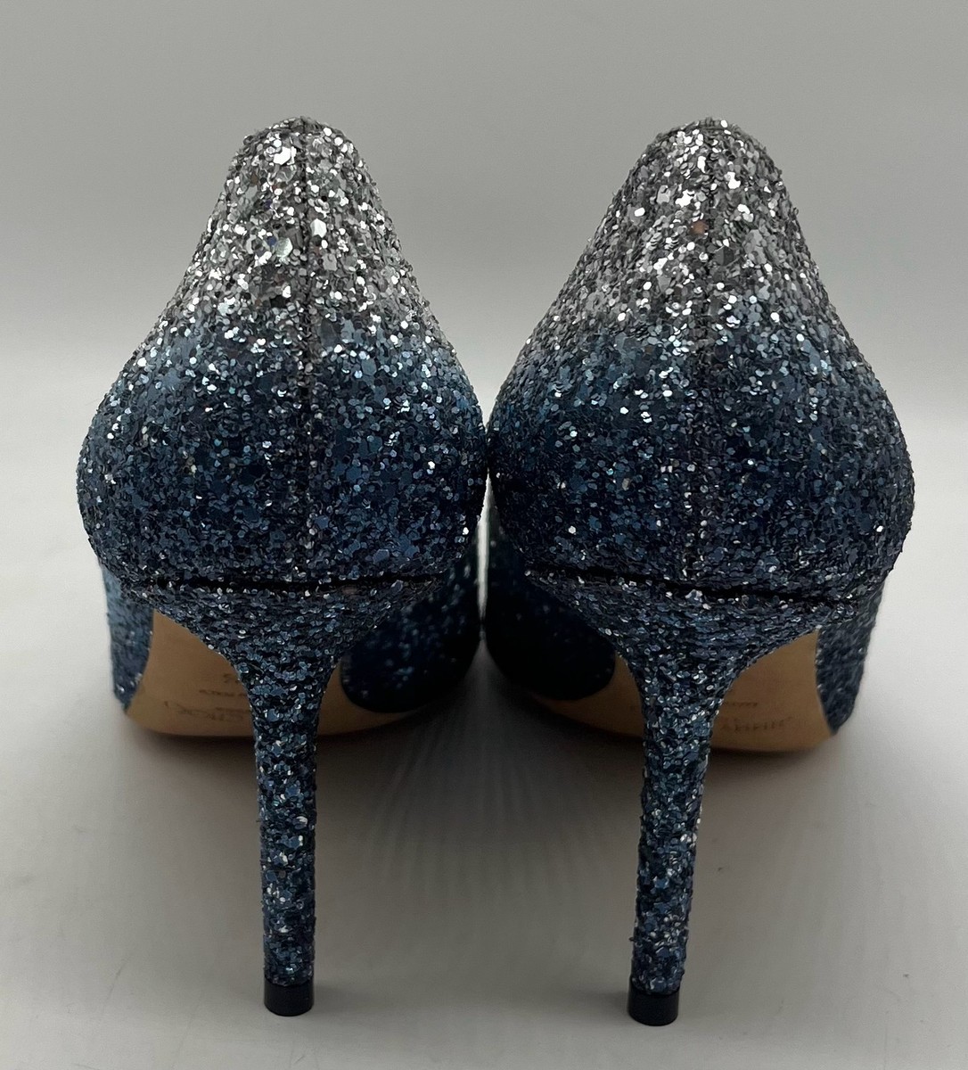 Jimmy Choo Love 85 Blue Ombre Glitter Pointed Toe Pumps sz 38.5 | eBay