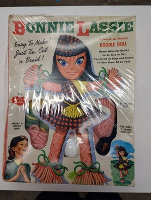 Vintage 1967 Bonnie Lassie Doodle Doll Kit Lisbeth Whiting No 224 Yarn Craft