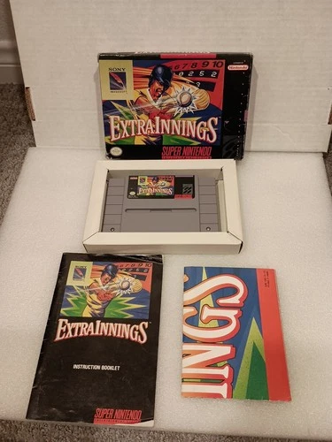 Extra Innings (Super Nintendo Entertainment System, 1992) Complete CIB w/poster