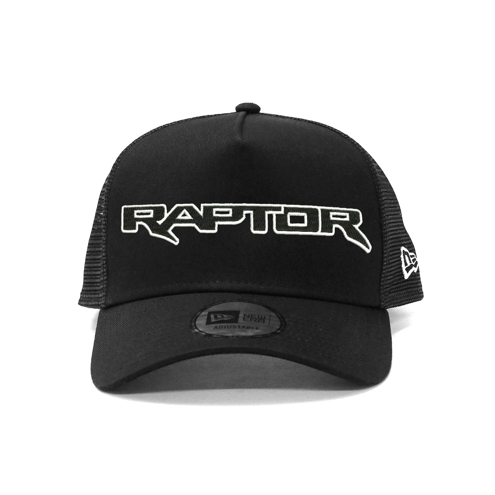 Ford Raptor New Era 9FORTY A-Frame Trucker Hat Black Mesh Embroidered Cap