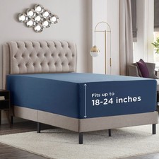 Empyrean Navy Blue Extra Deep Pocket King Fitted Sheet Only, Hotel Luxury Kin...