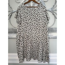Hayden Los Angeles Leopard Print Asymmetrical Tiered Babydoll Dress 1XL H8226W
