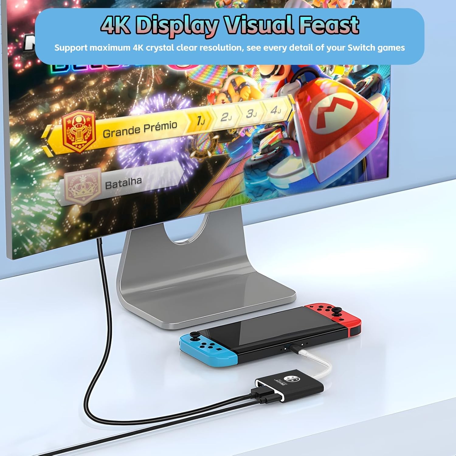 Herfair Dock Replacement for Nintendo Switch & (Black+White Hub) 