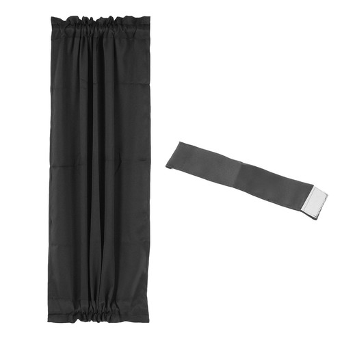 Blackout Door Curtain, 25"W x 40"L French Window Door Curtain 1 Panel, Black