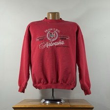Vintage Nebraska Cornhuskers Sweatshirt Logo Athletic Size XL Red See Read