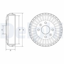 DELPHI BF594 Bremstrommel hinten für DACIA MITSUBISHI RENAULT SMART