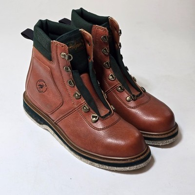 Hodgman Classic Wading Boots Men US 10 Brown Fly Fishing Felt Sole Lace Up Ankle