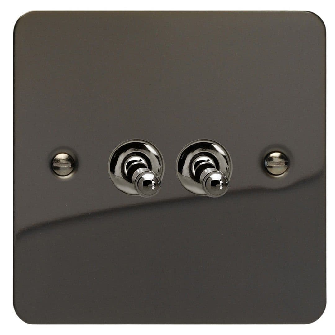 Varilight XFIT77 Ultraflat Iridium 2 Gang 10A Intermediate Toggle Switch