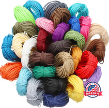 Hilo encerado de 1 mm para abalorios, 30 colores, para collares de macram  DIY