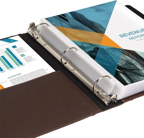 Samsill Vintage Hardback 3 Ring Binder, Professional Binder 1.5 Inch, Brown - Picture 5 of 6