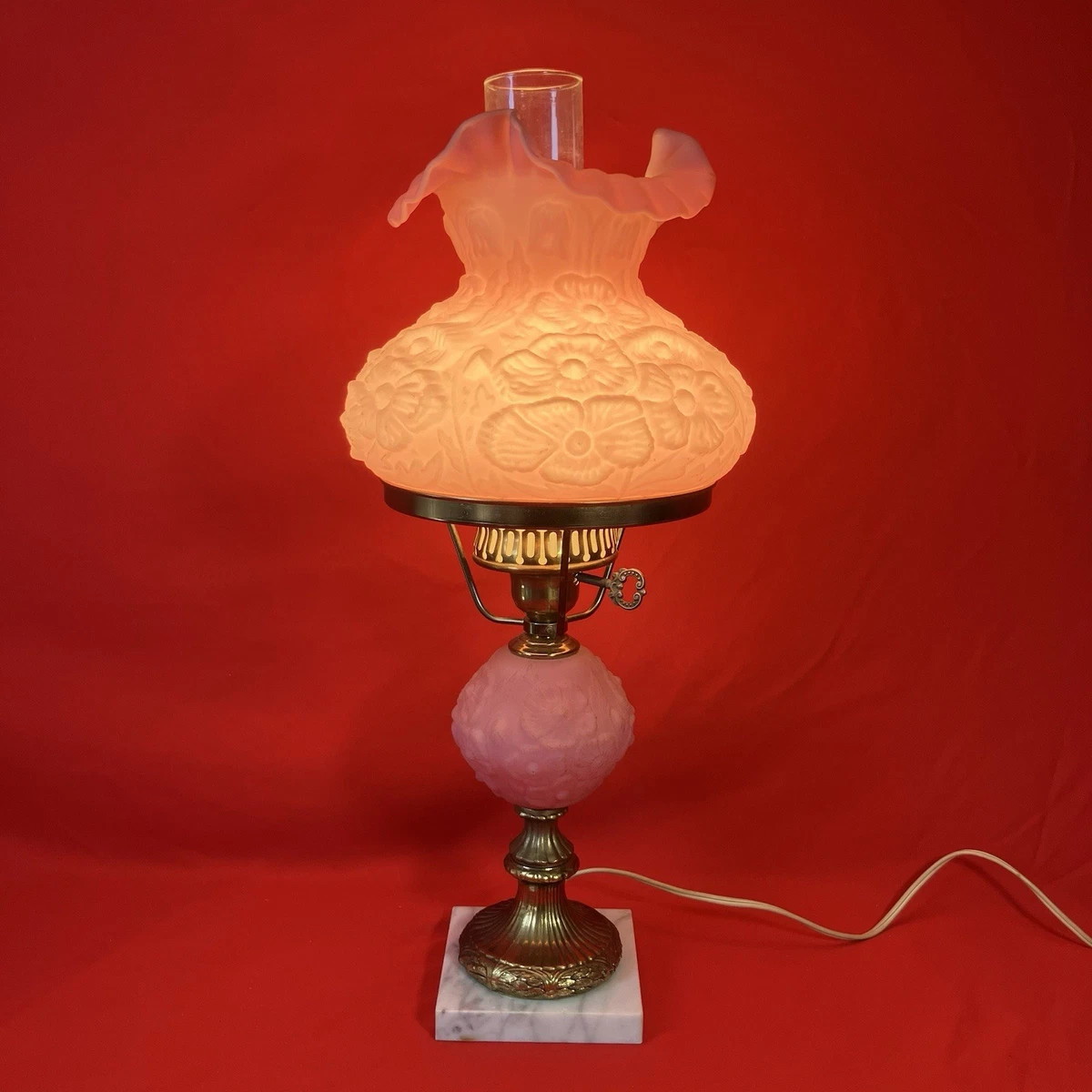 Fenton Rose Lamp In Fenton Art Glass for sale | eBay