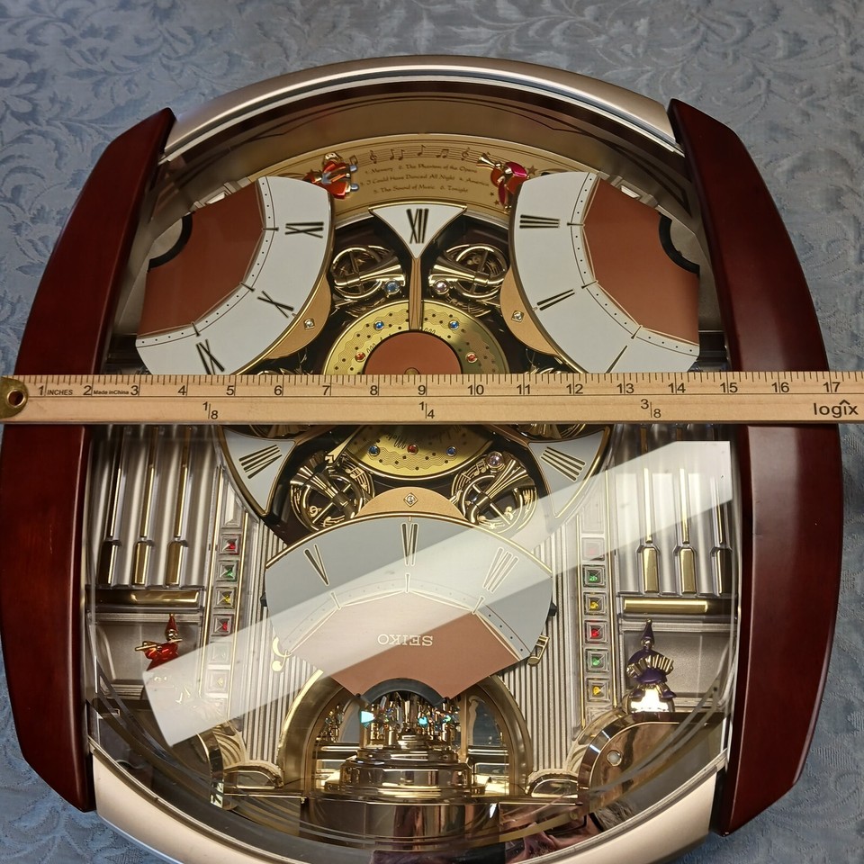 RARE Seiko Melodies In Motion "Triple Treat" LED Wall Clock QXM150BRH