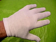 PREMIUM COTTON INSPECTION GLOVES FOR FILM, ARCHIVE, COINS-- SIX PAIRS LARGE