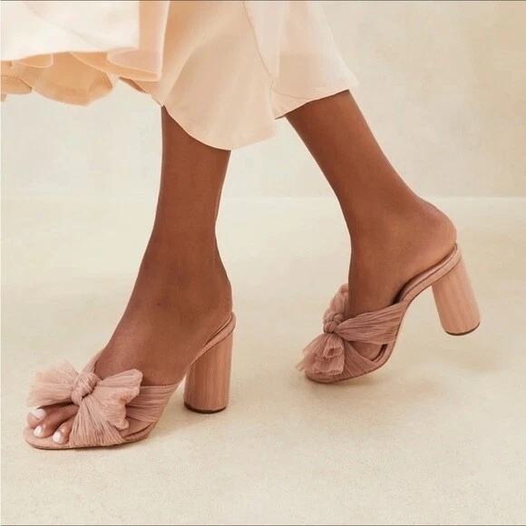 Loeffler Randall Penny Pleated Knot Mule in Beaty Size 7