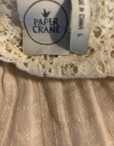 Paper Crane BOHO Peasant Lace Blouse L - Picture 6 of 6
