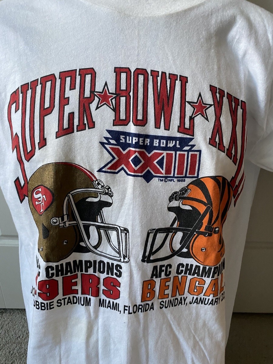 超激レア★1988 NFLスーパーボール サンフランシスコ49ERS TシャツM Vintage 80s Super Bowl T-shirt XL San Francisco 49ers NFC