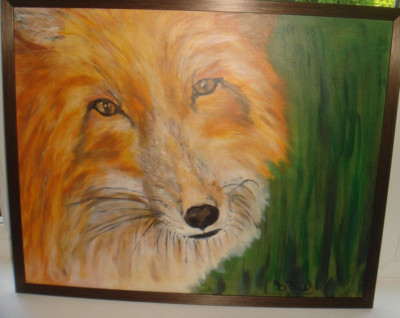 Original signiert gerahmt Acryl versiegelt Gemälde Kunstwerk & Zertifikat Leinwand Fuchs