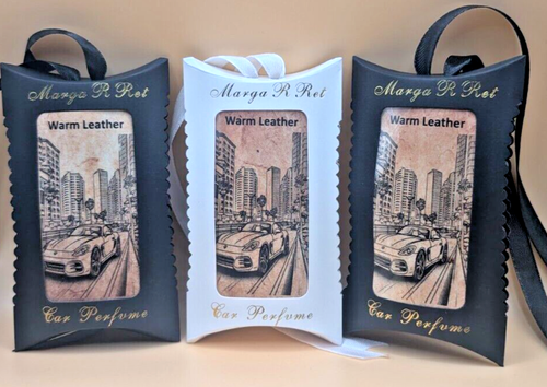 Car Perfume Warm Leather Scented Envelope Sachet Air Freshen MargaRRet Set of 3