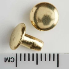 Double Cap Rivets X Small Steel Brass Plated 100 Pack 1378-11 Tandy Leather