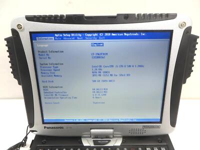 Panasonic CF-19 Core i5 U540 1.20GHz 4GB 500GB HHD - No Windows