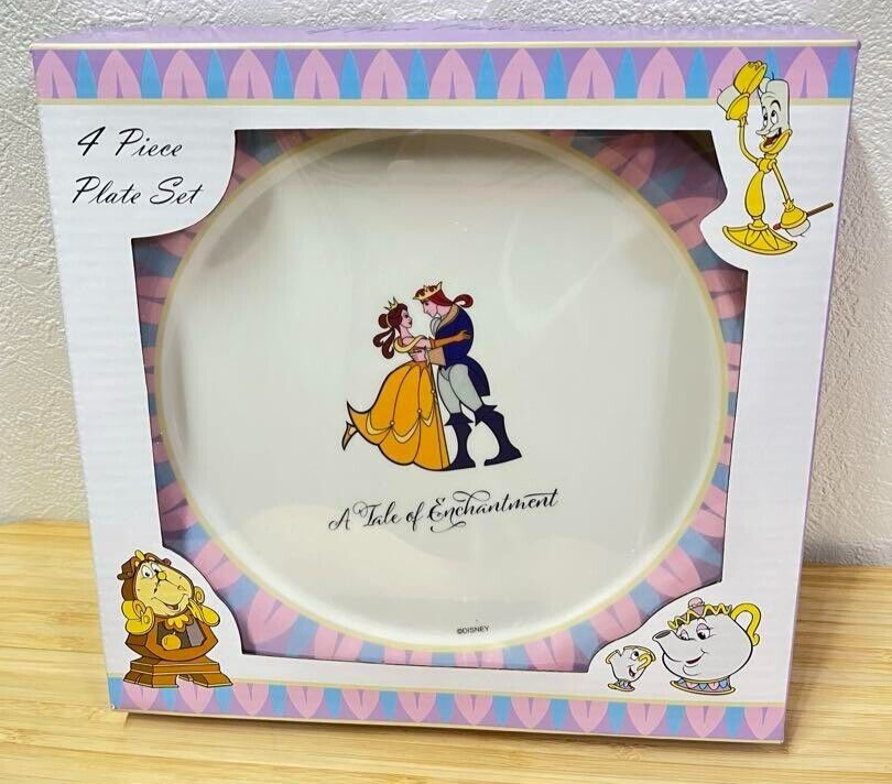 Beauty and the Beast BELLE'S KITCHEN Plate Set 4Pcs Melamine Resin