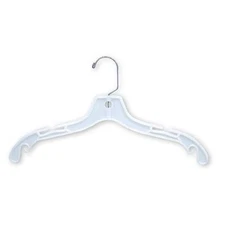 17"  White Plastic Dress Hanger (pack of 25)