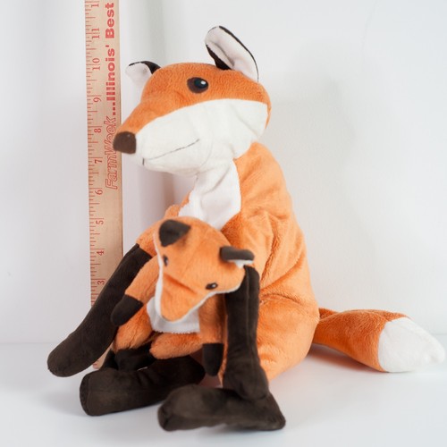 Ikea Vandring Red Fox Foxes Momma Mama Baby 11" Sitting Plush Stuffed Animal Toy - Picture 6 of 6