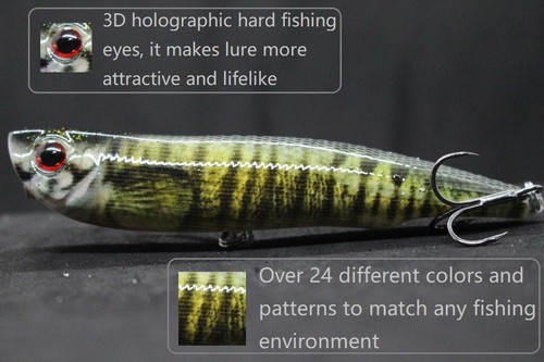 10.2cm 14.8ml Topwater Popper da Passeggio Esca Realistici Esche da Pesca HW622 - Zdjęcie 3 z 57