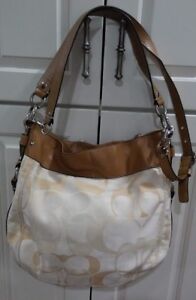 COACH CANVAS IVORY TOTE LARGE ZIP TOP BAG C1082-F14710 | eBay